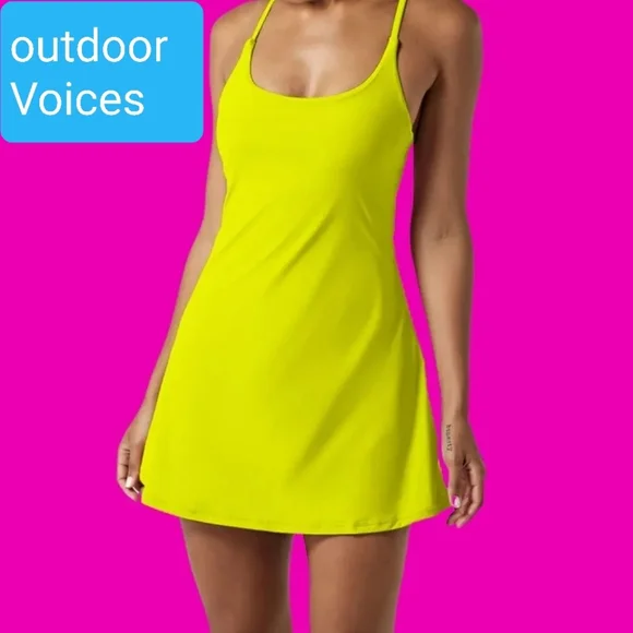 Outdoor Voices Dresses | Outdoor Voices Exercise Dress | Color: Green/Yellow | Size: S | Allieleen's Closet